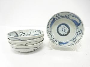 古伊万里　染付　唐草　なます皿　4客揃